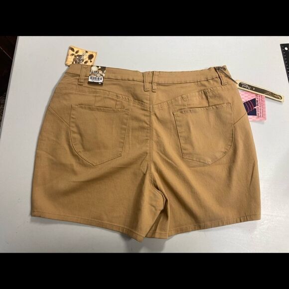 HYBRID & CO.Women’s Tan/Orange Jean Shorts,Sz 20,Cotton,Polyester, spandex blend - Picture 3 of 13